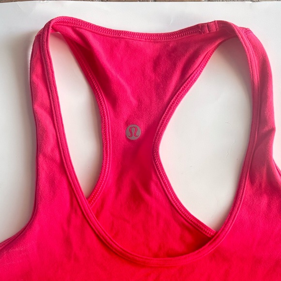 10 Lululemon Cool Racerback tank top BOOM JUICE workout shirt hot pink stretch - Picture 6 of 10